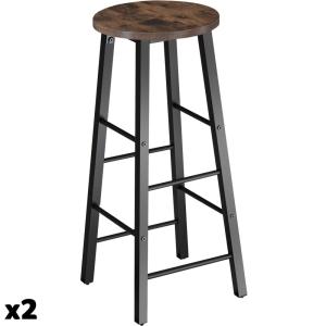 Lot de 2 tabourets de bar en panneau aggloméré 72,5 cm bois…