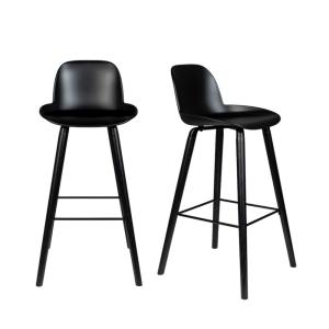 Lot de 2 tabourets de bar en polypropylène avec pieds en bo…