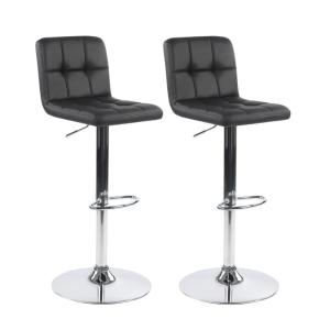 Lot de 2 tabourets de bar en simili cuir noir 45 x 51 x 88…