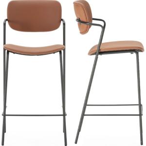 Lot de 2 tabourets de bar en simili rouille