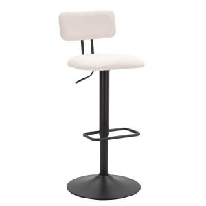 Lot de 2 tabourets de bar en tissu blanc cm 41x47,5x85