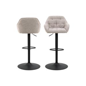 lot de 2 tabourets de bar en tissu pied tulipe métal noir