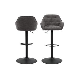 Lot de 2 tabourets de bar en tissu pied tulipe métal noir a…