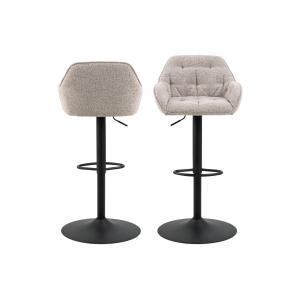 Lot de 2 tabourets de bar en tissu pied tulipe métal noir b…