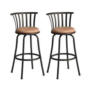 Lot de 2 tabourets de bar marron repose pieds hauteurs assi…