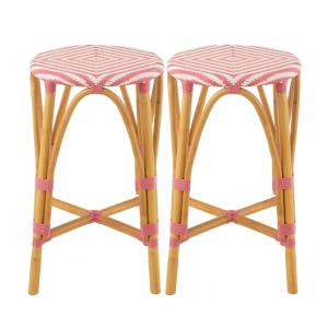 lot de 2 tabourets de bar parisiens assise tressée