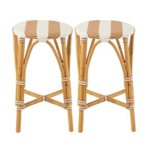 lot de 2 tabourets de bar parisiens assise tressée rayures…