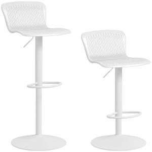 Lot de 2 tabourets de bar réglable en hauteur PP et métal b…