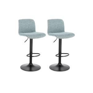 Lot de 2 tabourets de bar réglables en métal noir et tissu…