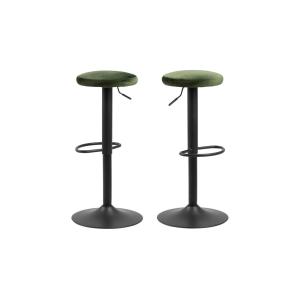 Lot de 2 tabourets de bar réglables et pivotants en velours…