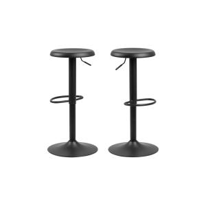 Lot de 2 tabourets de bar réglables et pivotants noirs