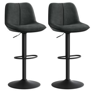 Lot de 2 tabourets de bar réglables hauteur dossier ergonom…
