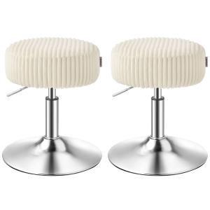 Lot de 2 tabourets de bar réglables tournants velours côtel…