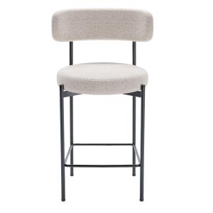 Lot de 2 tabourets de bar velours crème