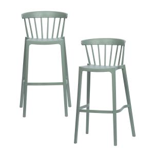 Lot de 2 tabourets de bar vert jade