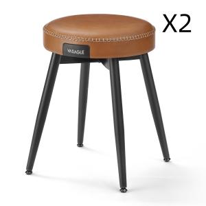 Lot de 2 tabourets de salle à manger siège rembourré pu mar…