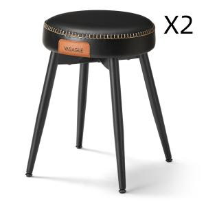 Lot de 2 tabourets de salle à manger siège rembourré pu noi…