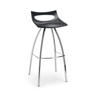 Lot de 2 tabourets design en métal anthracite