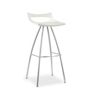 Lot de 2 tabourets design en métal blanc