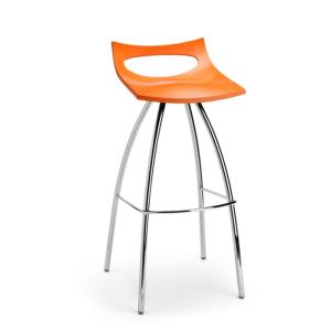 Lot de 2 tabourets design en métal orange