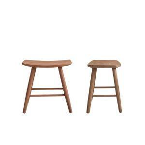 Lot de 2 tabourets en teck massif 45 cm