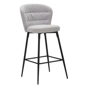 Lot de 2 tabourets en tissu gris et pieds en métal 52x59x10…