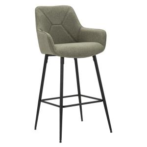 Lot de 2 tabourets en tissu vert et pieds en métal 55X55X10…