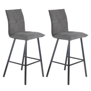 Lot  de 2 tabourets gris anthracite assise h65cm