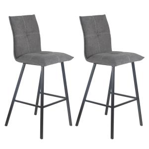 Lot  de 2 tabourets gris anthracite assise h76cm