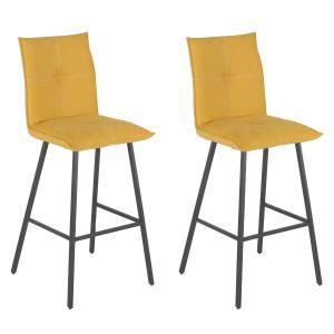 Lot  de 2 tabourets jaunes assise h65cm