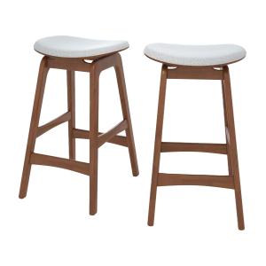 Lot de 2 tabourets pour îlot central 65,5 cm en bois et tis…