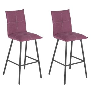 Lot  de 2 tabourets violets assise h65cm