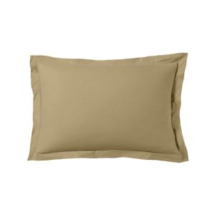 Lot de 2 taies d'oreiller 50x70 cm satin de coton beige
