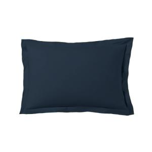 Lot de 2 taies d'oreiller 50x70 cm satin de coton bleu