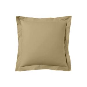 Lot de 2 taies d'oreiller 63x63 cm satin de coton beige