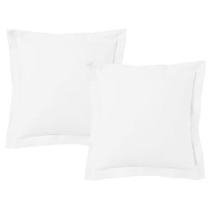 Lot de 2 taies d'oreiller 63x63 cm satin de coton blanc