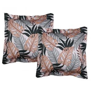 Lot de 2 taies d'oreiller 63x63 cm satin de coton imprimé…