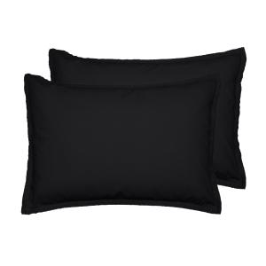 Lot de 2 taies d'oreiller en coton  anthracite 50x70 cm