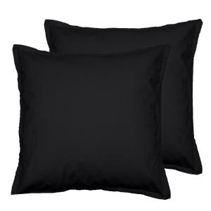 Lot de 2 taies d'oreiller en coton  anthracite 65x65 cm