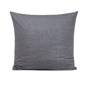 Lot de 2 taies d'oreiller en coton gris 65x65 cm