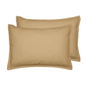 Lot de 2 taies d'oreiller en coton  moka 50x70 cm