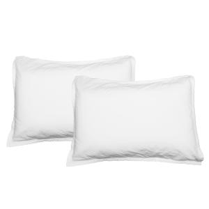 Lot de 2 taies d'oreiller en flanelle de coton Blanc 50x70…