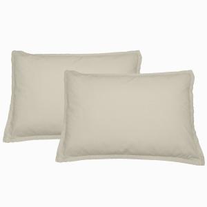 Lot de 2 taies d'oreiller en flanelle de coton Ficelle 50x7…