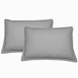 Lot de 2 taies d'oreiller en flanelle de coton Gris Perle 5…