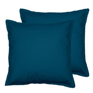 Lot de 2 taies d'oreiller en flanelle de coton Indigo 65x65…