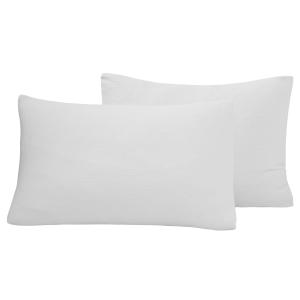 Lot de 2 taies d'oreiller en gaze de coton  blanc 50x70 cm