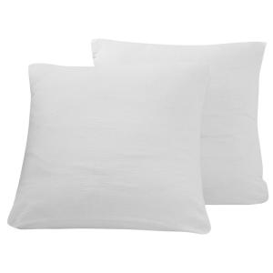 Lot de 2 taies d'oreiller en gaze de coton  blanc 65x65 cm