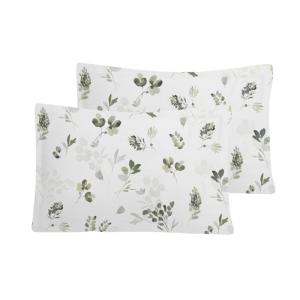 Lot de 2 taies d'oreiller gaze de coton  lichen 50x70 cm