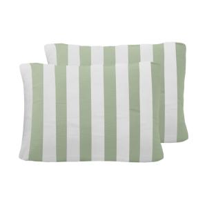 Lot de 2 taies d'oreiller gaze de coton  sauge 50x70 cm