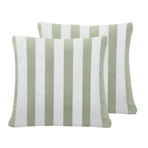 Lot de 2 taies d'oreiller gaze de coton  sauge 65x65 cm